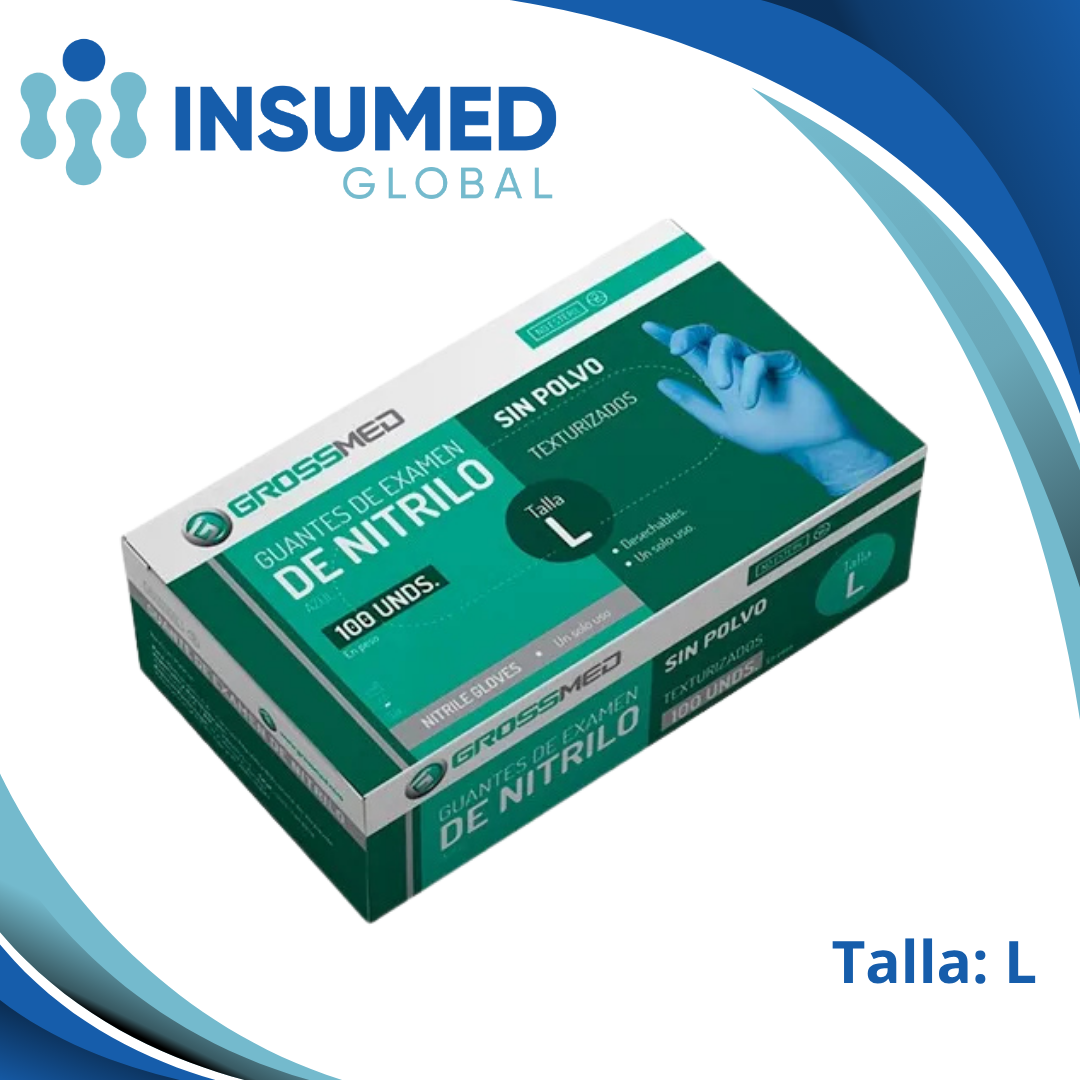 GUANTE DE NITRILO AZUL TALLA L GROSSMED