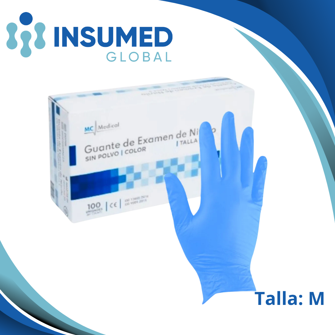 GUANTE DE NITRILO AZUL TALLA M MC MEDICAL