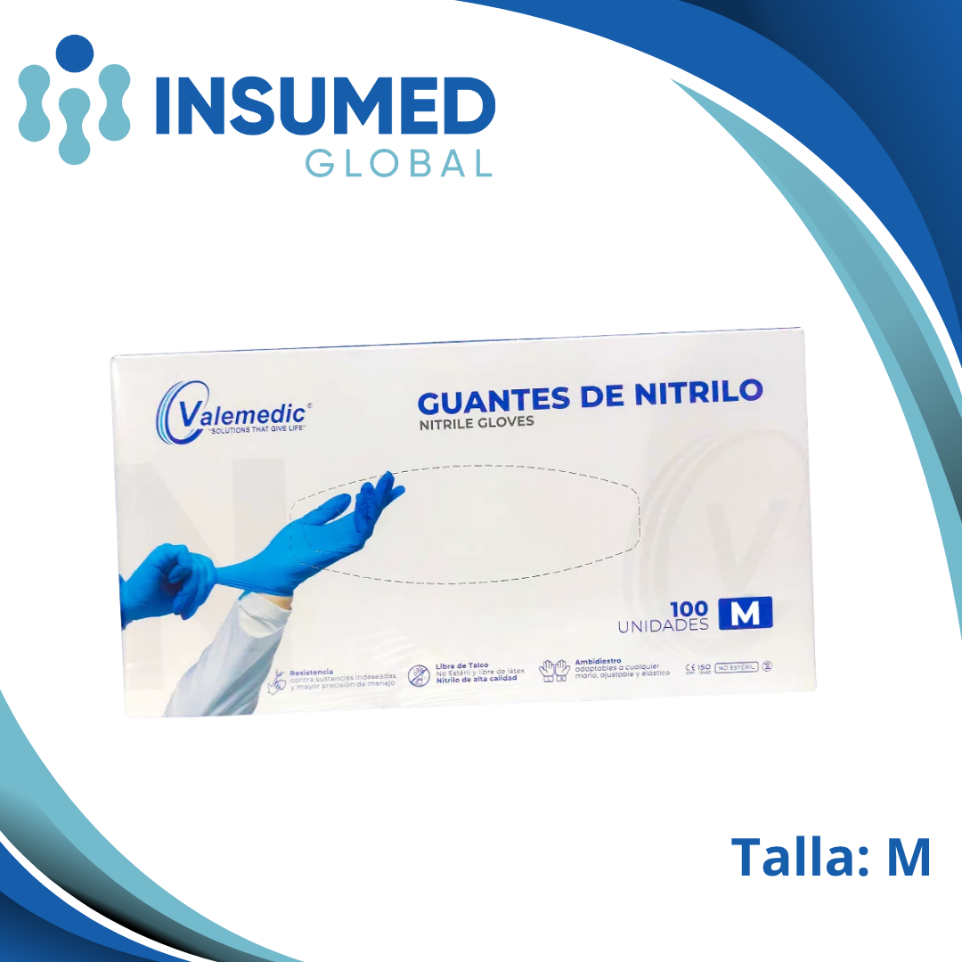 GUANTE DE NITRILO AZUL TALLA M VALEMEDIC