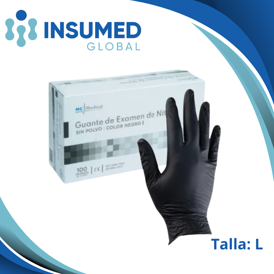 GUANTE DE NITRILO NEGRO TALLA L MC MEDICAL