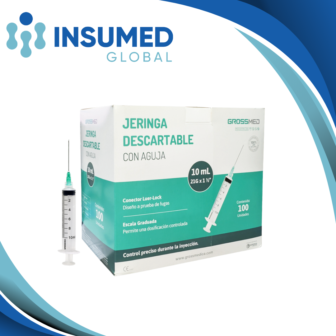 JERINGA 10ML C/A 21G*1 1/2 GROSSMED