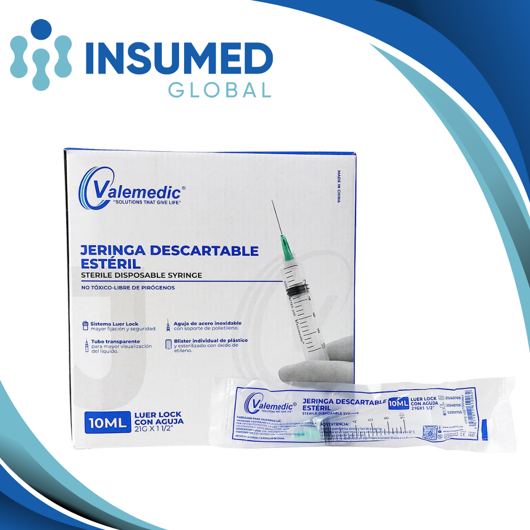 JERINGA 10ML C/A 21G*1 1/2 VALEMEDIC
