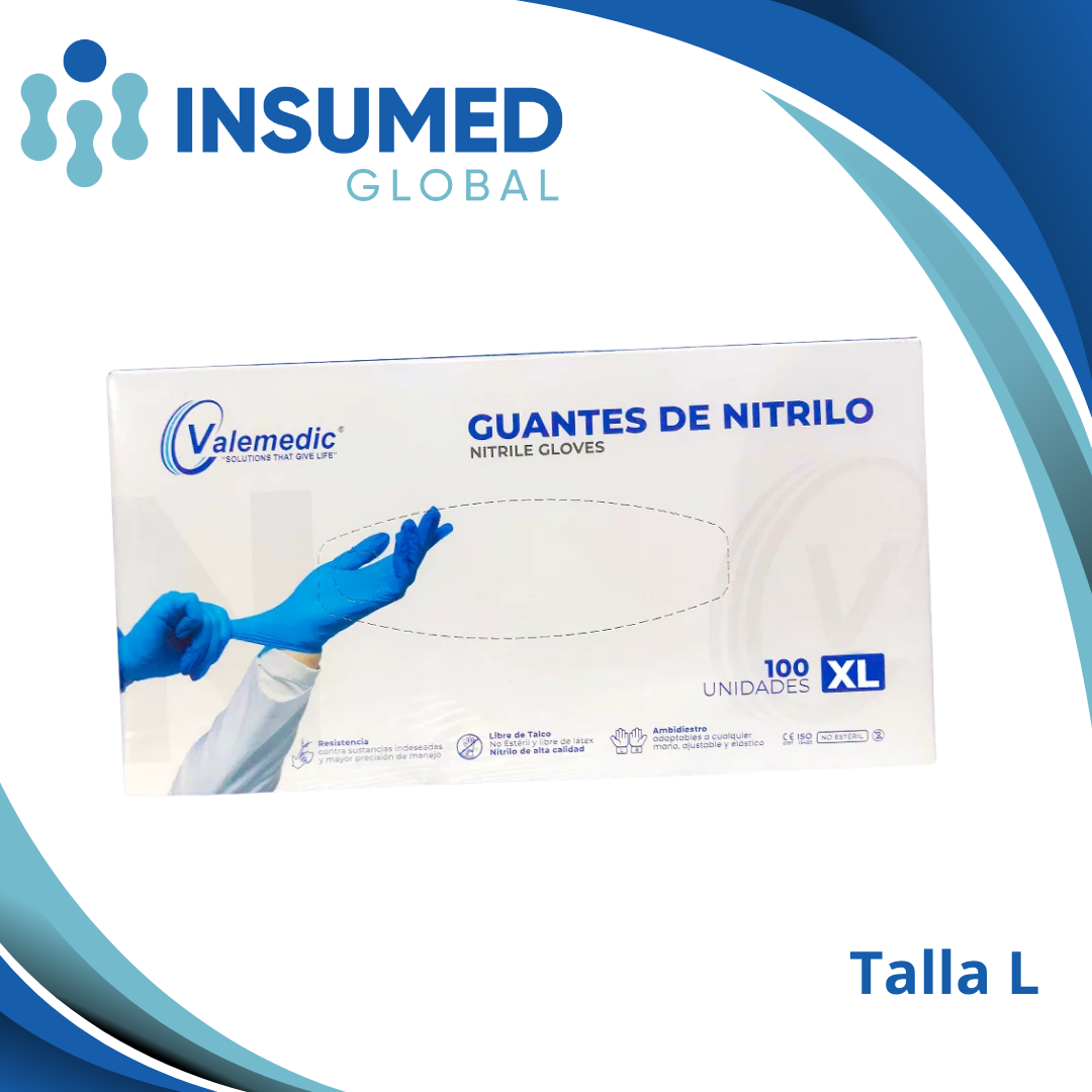 GUANTE DE NITRILO AZUL TALLA L VALEMEDIC
