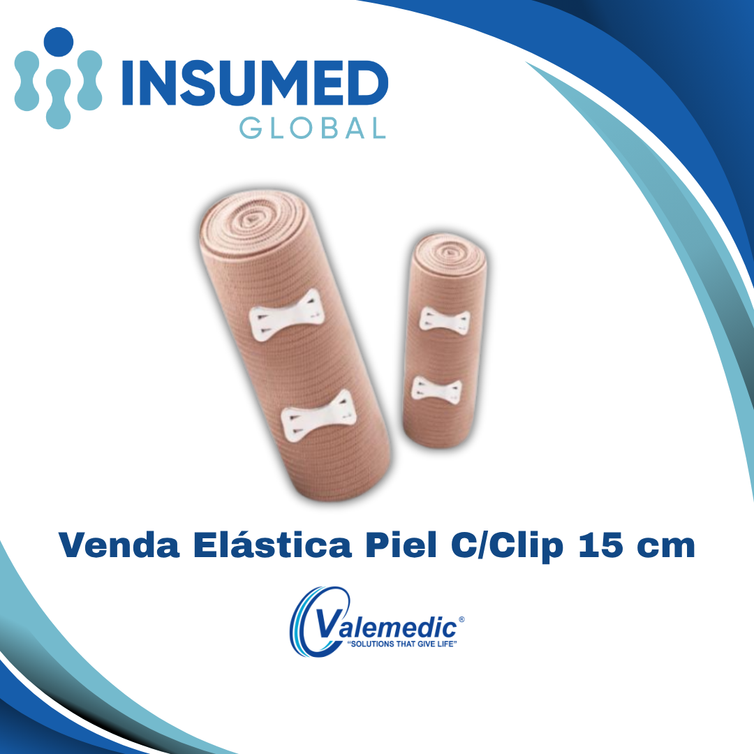 VENDA ELASTICA PIEL C/CLIP 15 CM VALEMEDIC