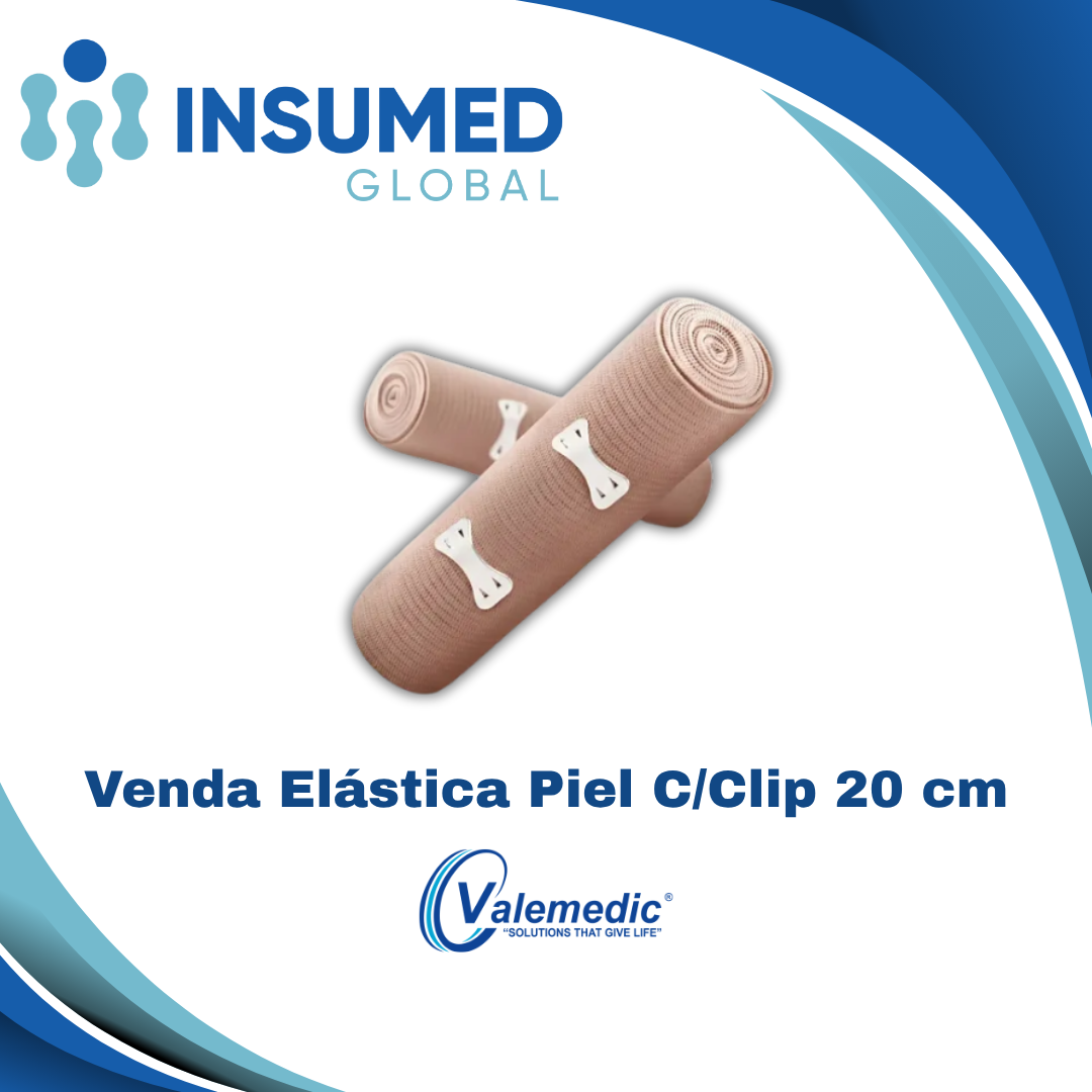 VENDA ELASTICA PIEL C/CLIP 20 CM VALEMEDIC