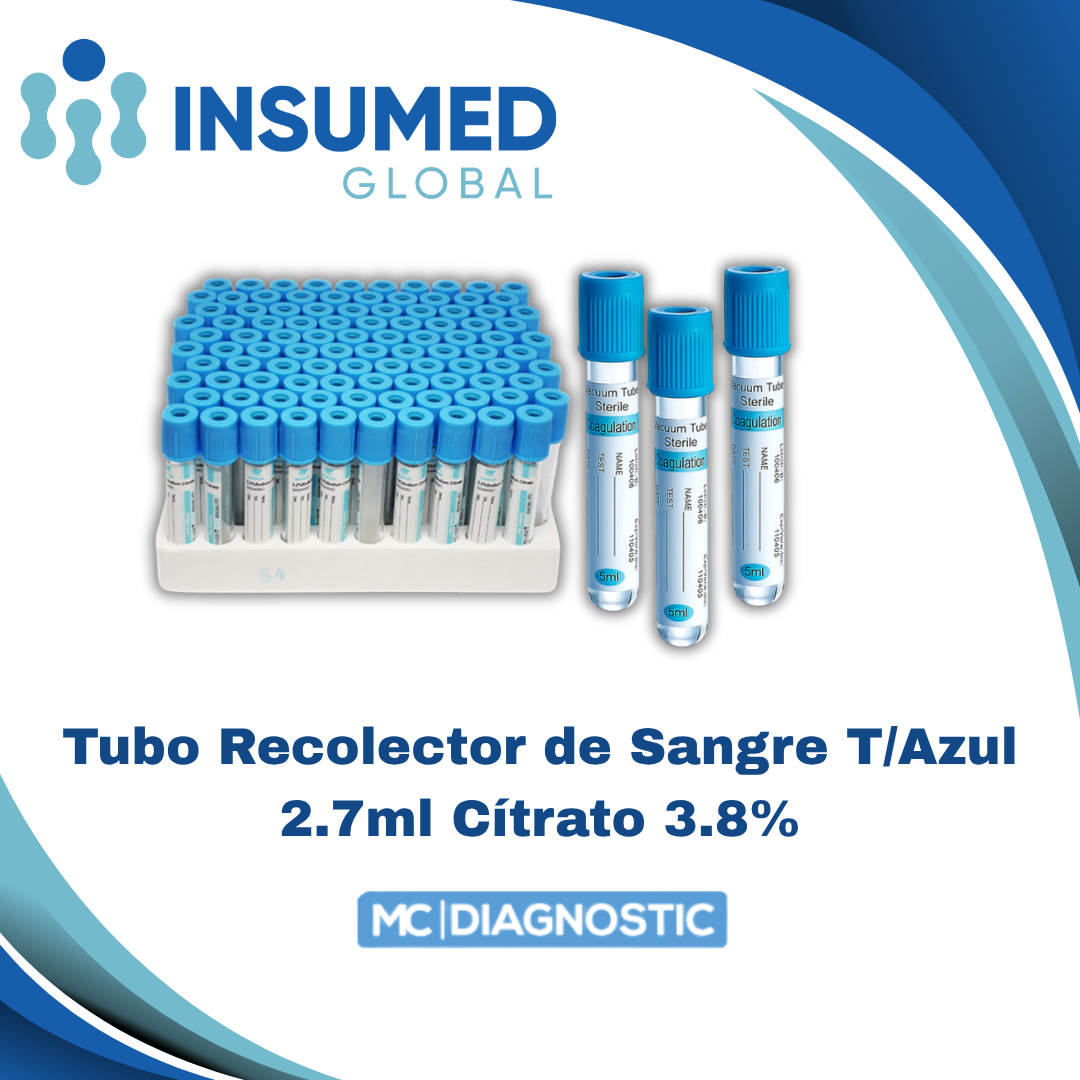 TUBO RECOLECTOR DE SANGRE T/AZUL 2.7ML CITRATO 3.8%