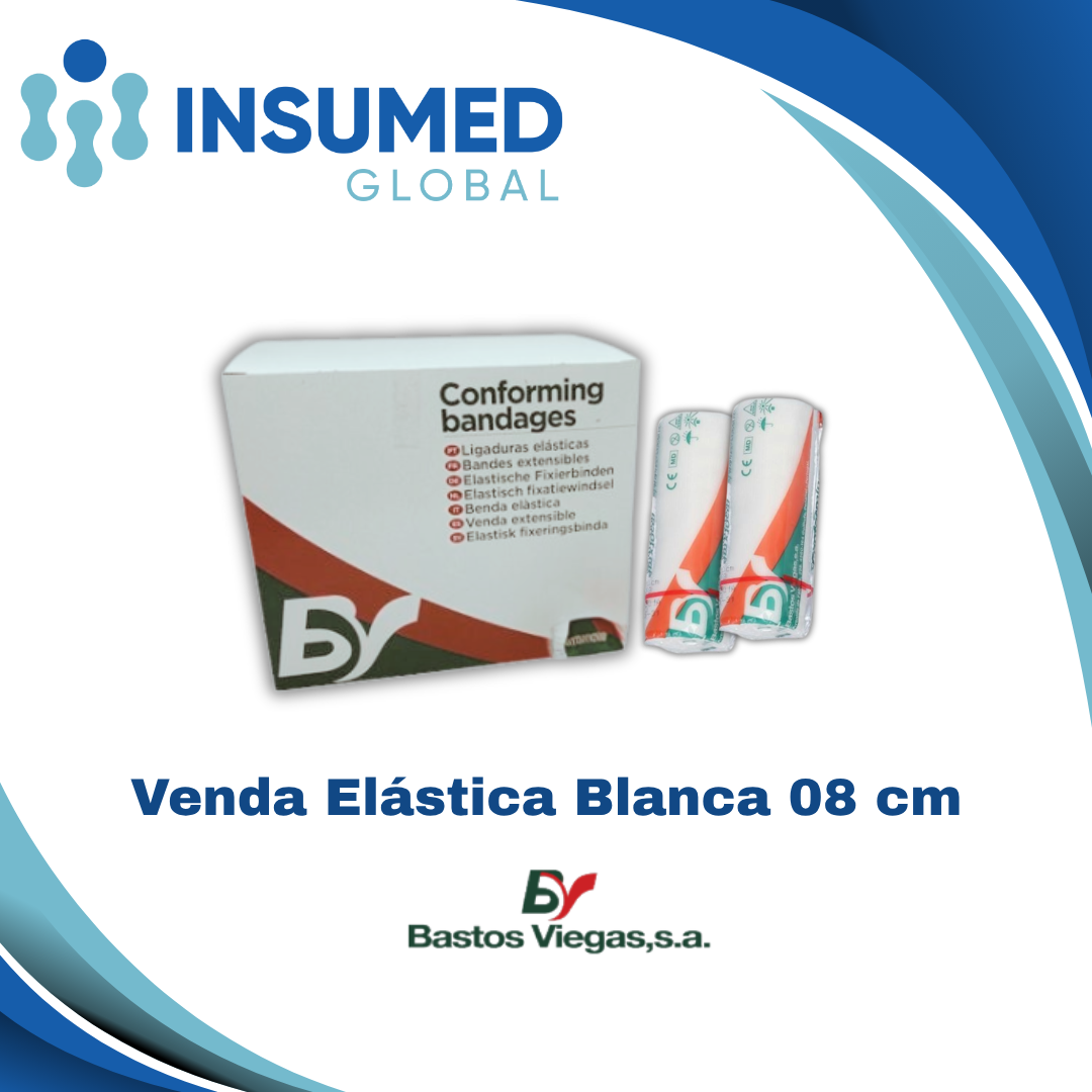 VENDA ELASTICA BLANCA 08 CM BASTOS VIEGAS