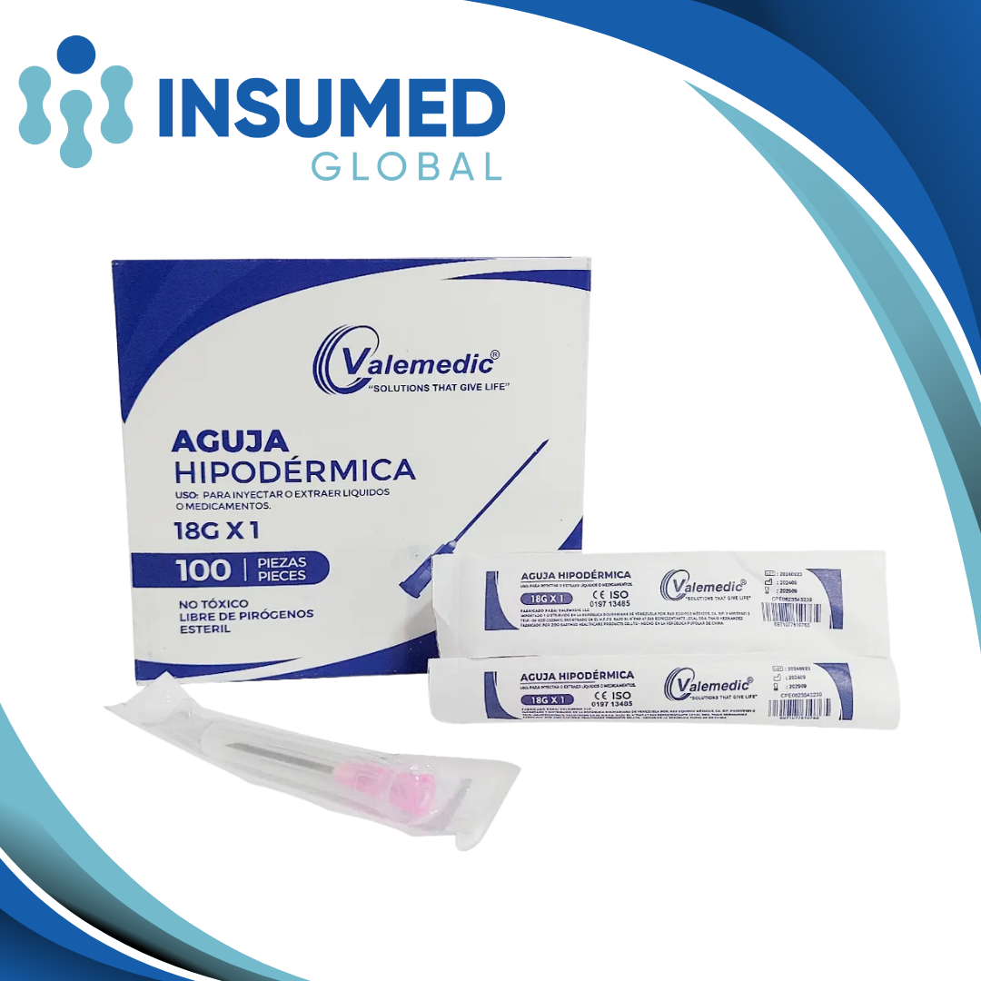 AGUJA HIPODERMICA 18G X 1 VALEMEDIC