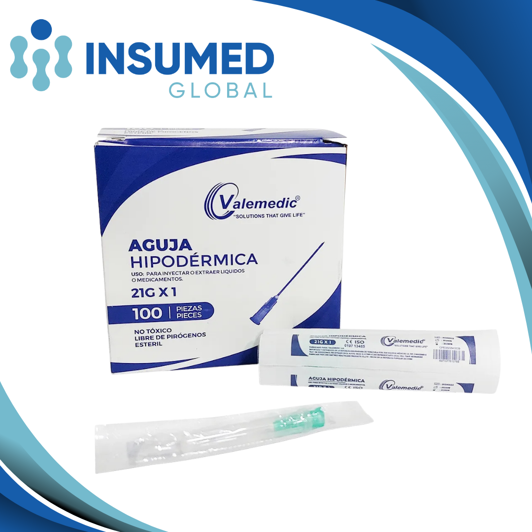 AGUJA HIPODERMICA 21G X 1 VALEMEDIC