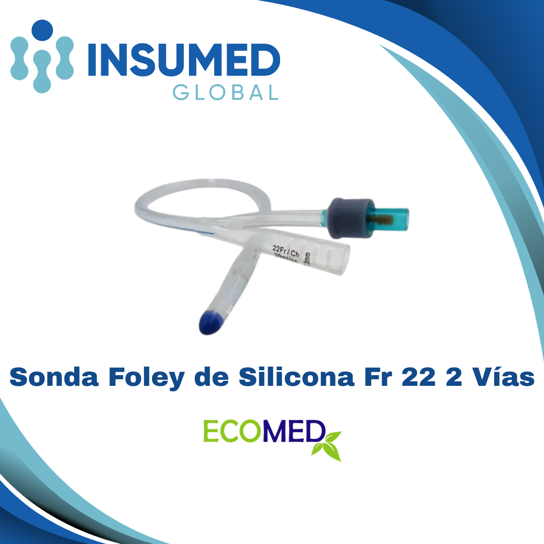 SONDA FOLEY SILICONA FR 22 2 VIAS ECOMED