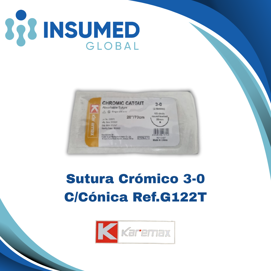 SUTURA CROMICO 3-0 REF G122T KAREMAX