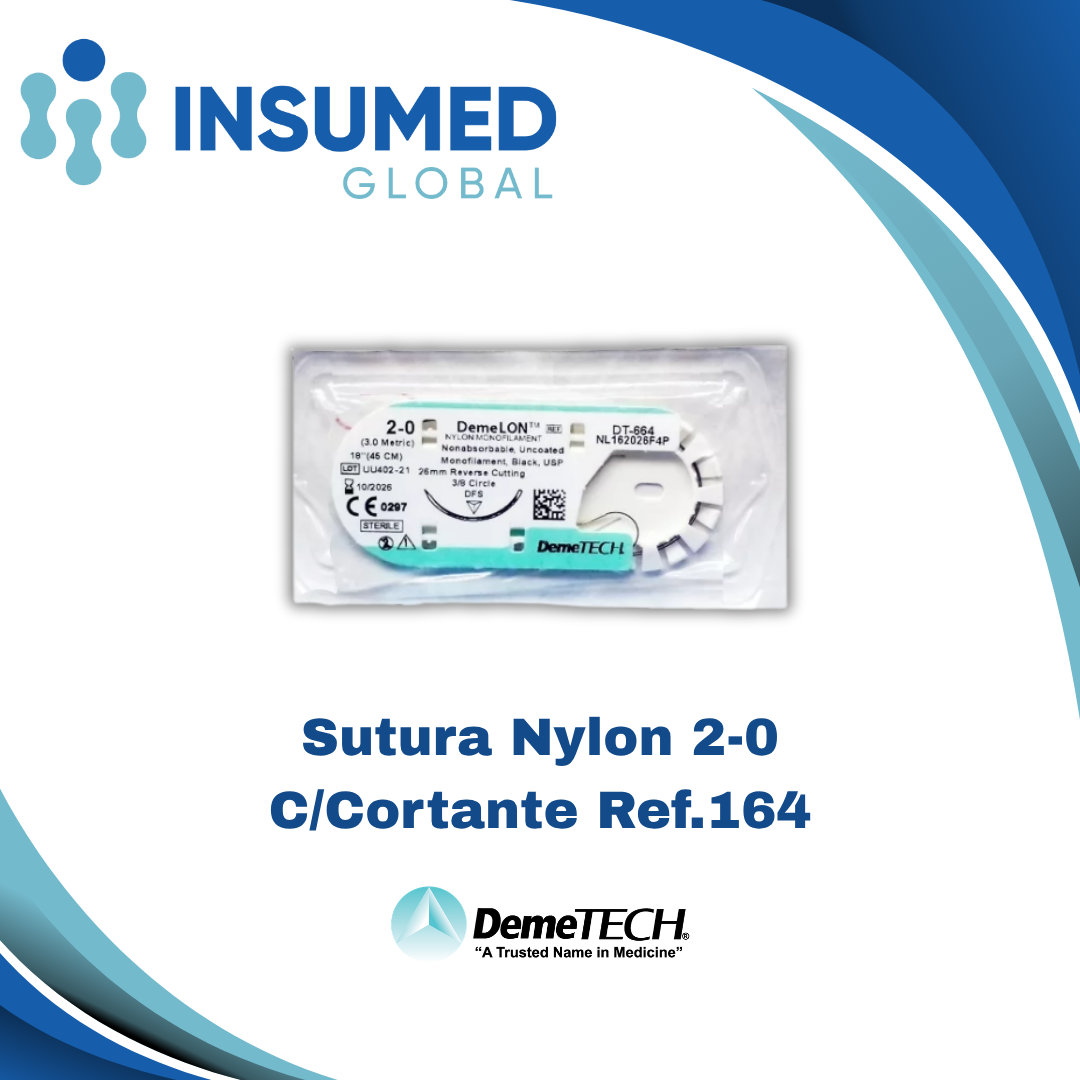 SUTURA NYLON 2-0 REF 164 DEMETECH