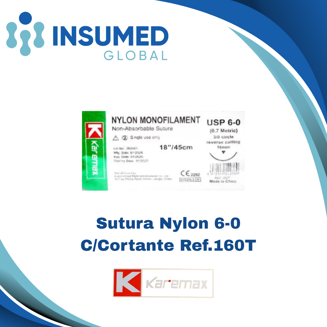 SUTURA NYLON 6-0 REF 160T KAREMAX