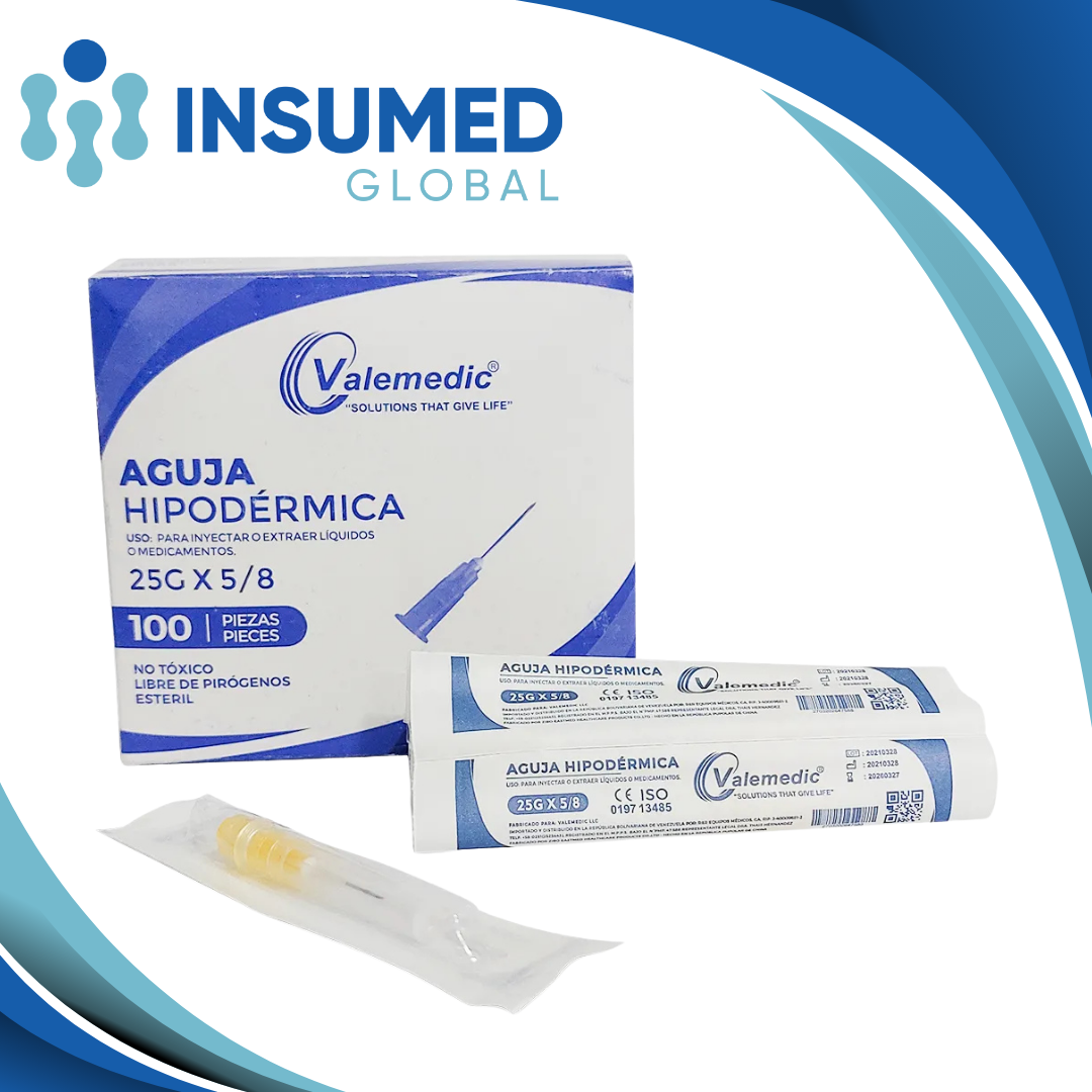 AGUJA HIPODERMICA 25G X 5/8 VALEMEDIC
