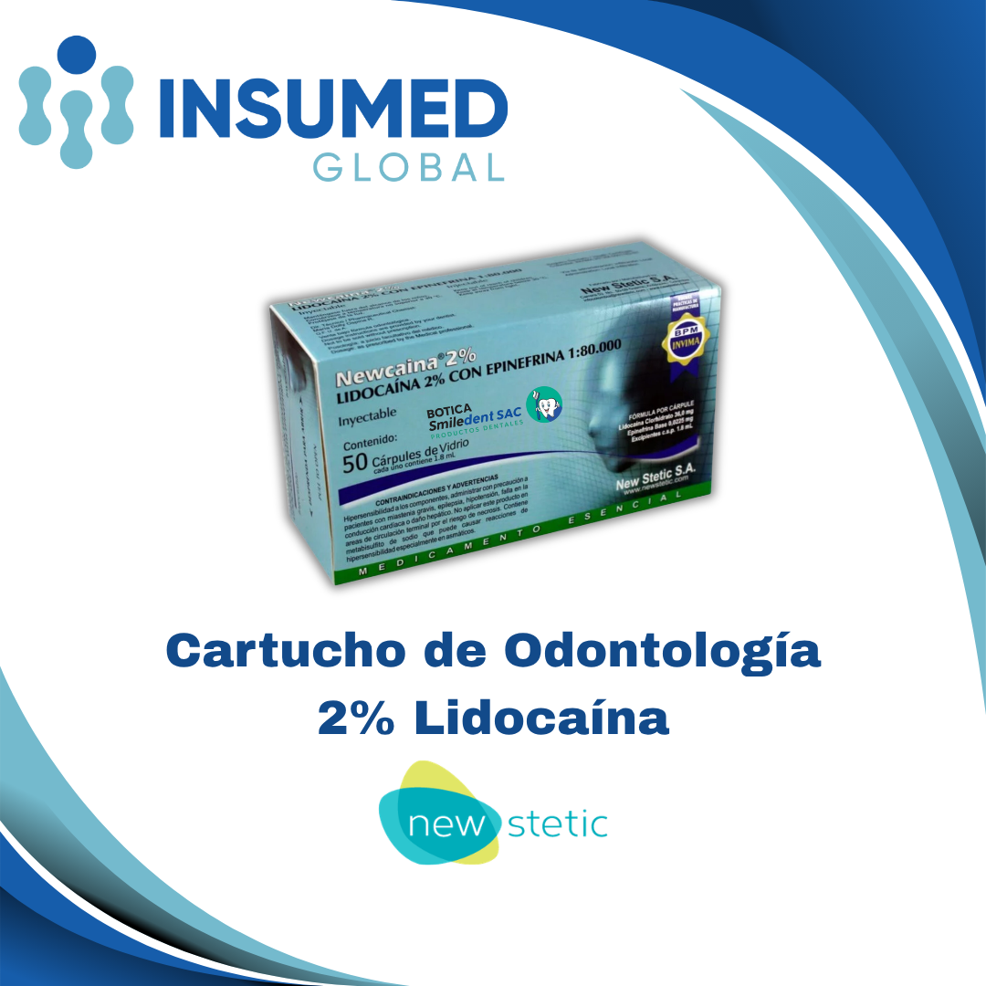 CARTUCHO DE ODONTOLOGIA 2% LIDOCAINA 2 M