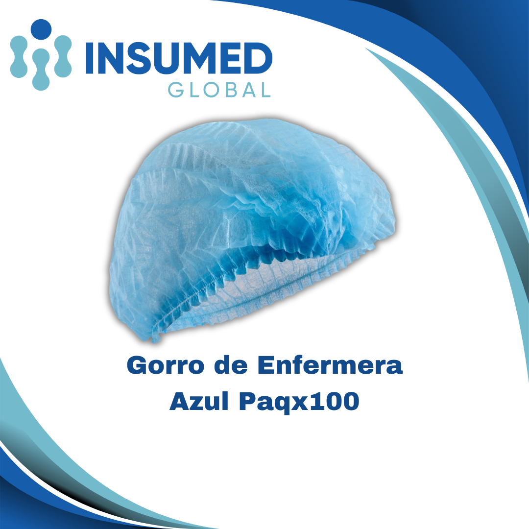 GORRO DE ENFERMERA AZUL COLDISMED PAQX100