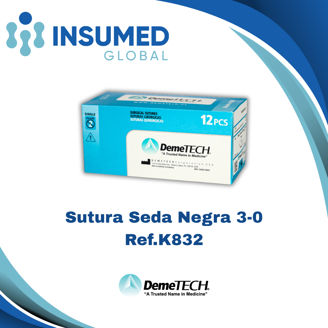 SUTURA SEDA NEGRA 3-0 K832 DEMETECH