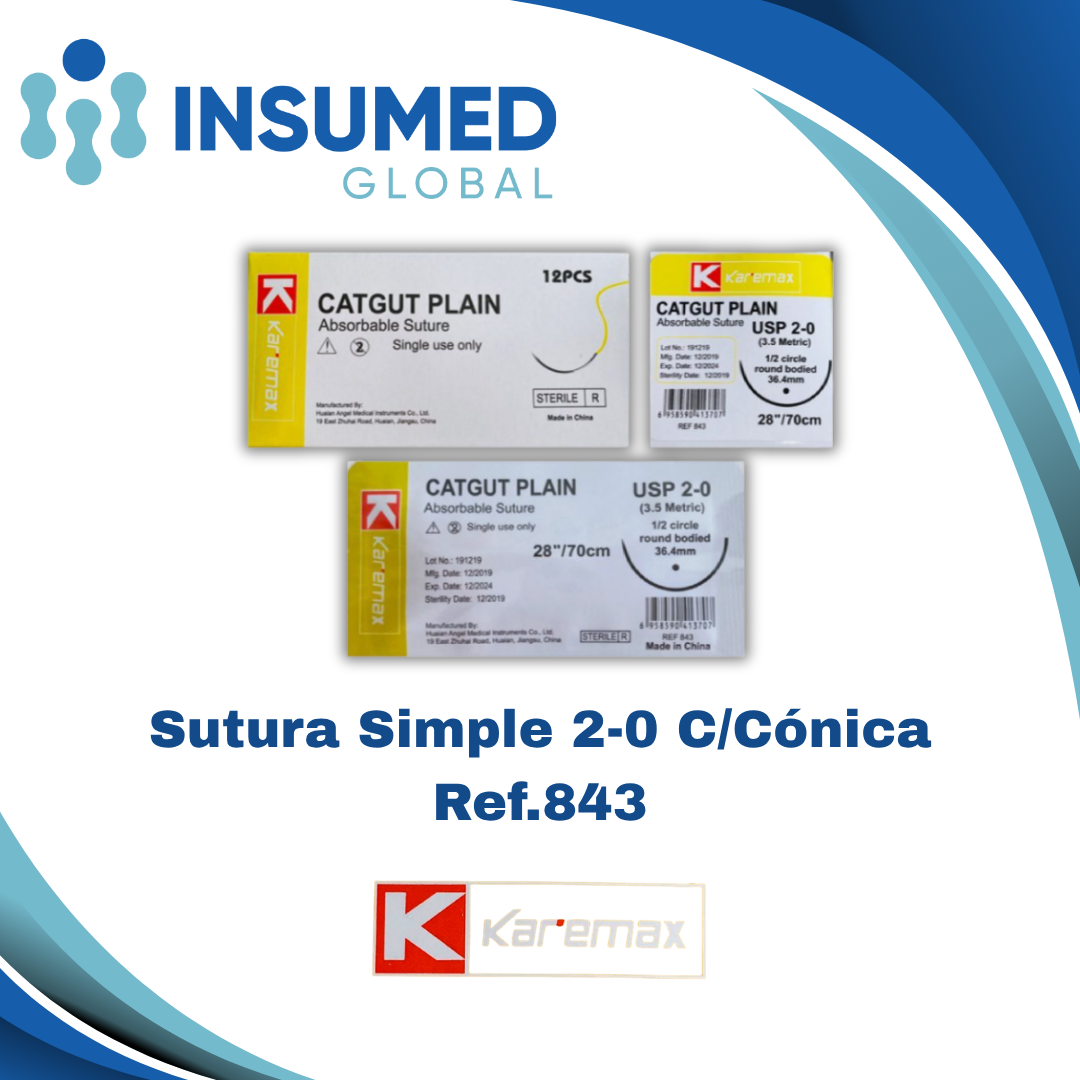 SUTURA SIMPLE 2-0 REF 843 KAREMAX