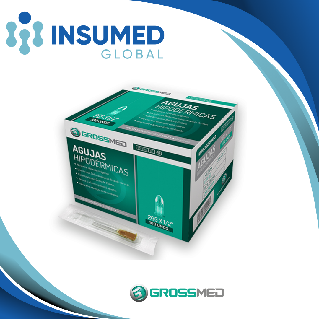 AGUJA HIPODERMICA 26G X 1 1/2 GROSSMED